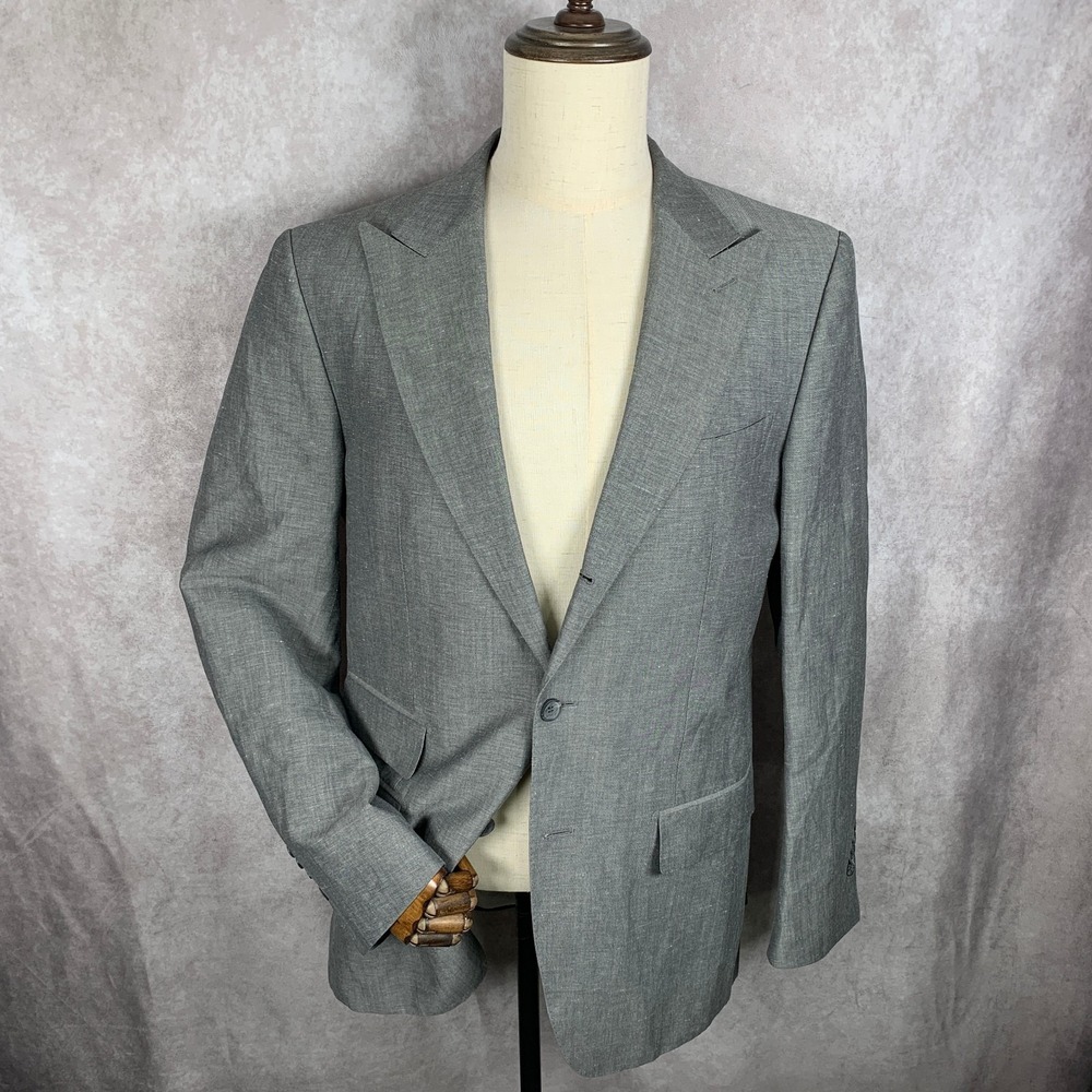 Suitsupply Linen Blazer Jacket Men 42L Gray Washington FL Vitale Barberis Sport - Picture 2 of 16
